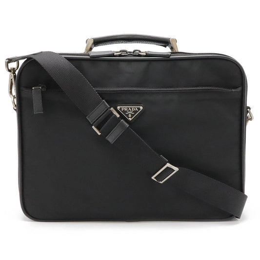 Prada Nylon Leather Business Briefcase V147S