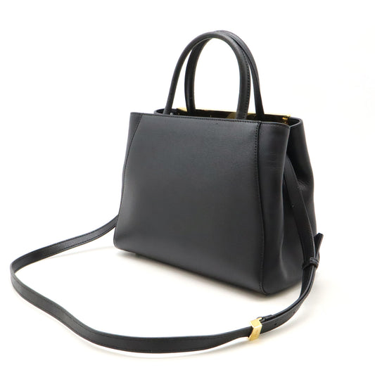 Fendi Leather Petite 2Jours Handbag Black