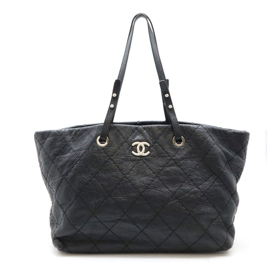 Chanel On the Road Leather Tote Bag Black