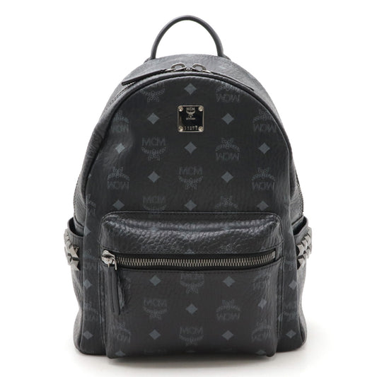 MCM Visetos Leather Backpack Black