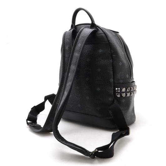 MCM Visetos Leather Backpack Black