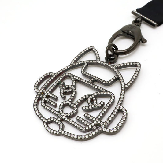 Chanel Robot Cat Metal Rhinestone Neck Strap