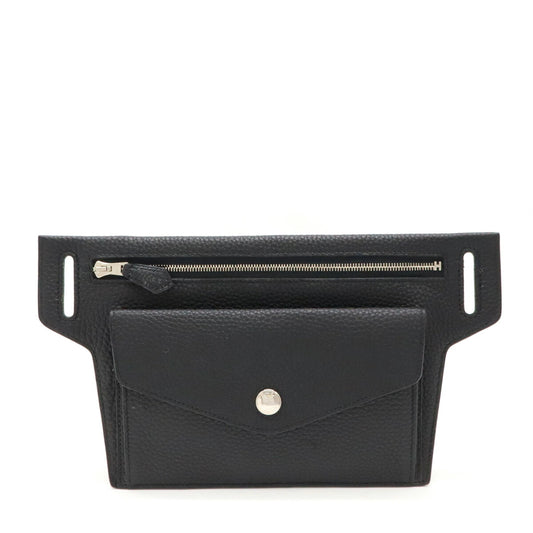 Hermes Waist Bag Multi Pouch Black Leather