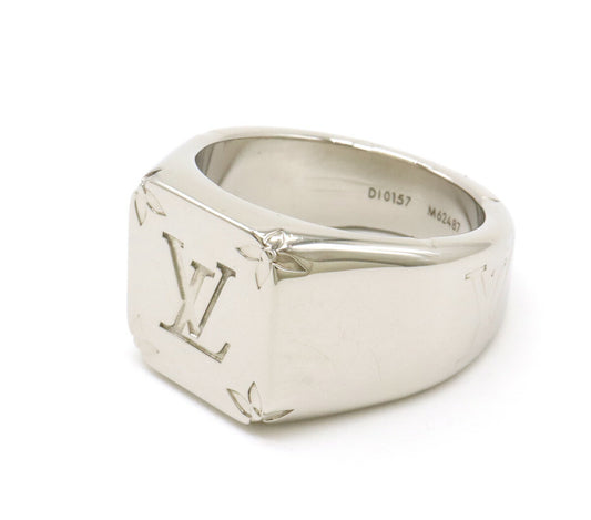 Louis Vuitton Signet Ring Silver Metal