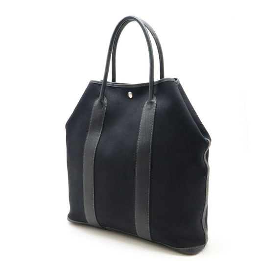 Hermes Garden File MM Black Leather Tote Bag