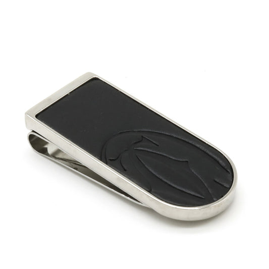 Cartier C Motif Money Clip Leather Metal Black