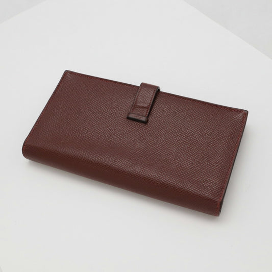 Hermes Bearn Souffle Leather Wallet Bordeaux