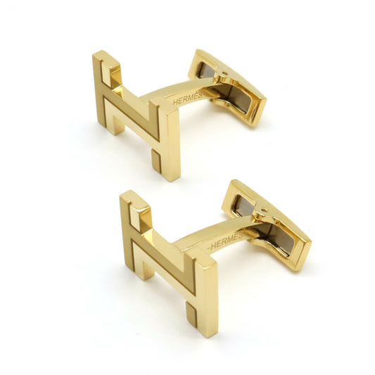 Hermes Metal H Cufflinks Gold