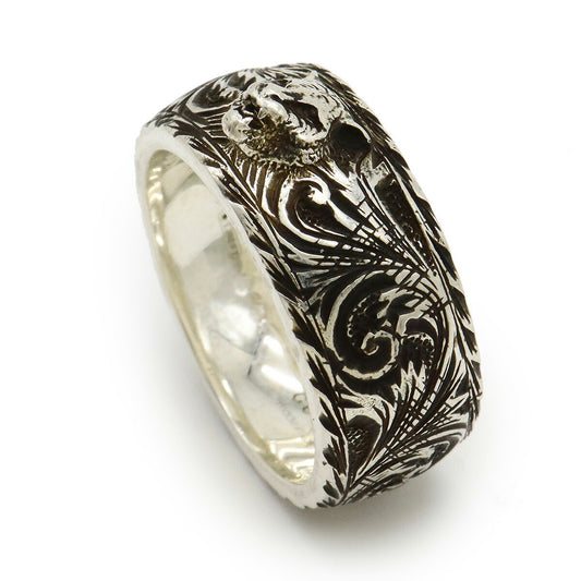 Gucci Garden Cathead Arabesque Ring Silver