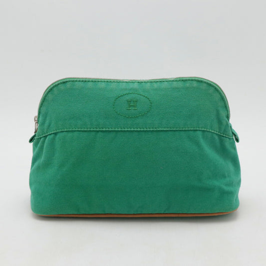 HERMES Bolide Pouch 25 Canvas Green