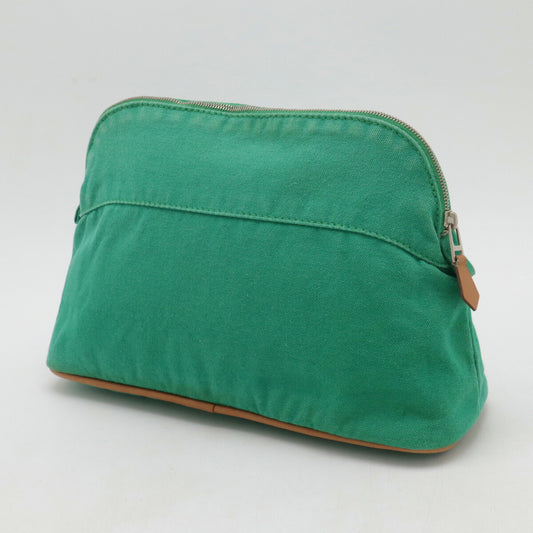 HERMES Bolide Pouch 25 Canvas Green