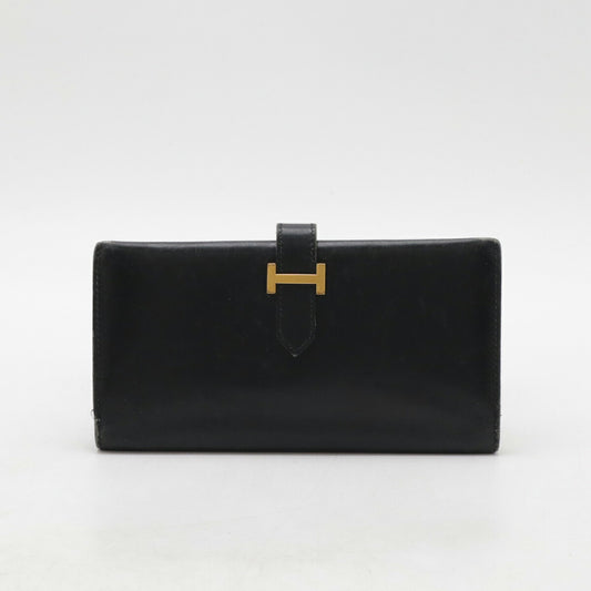 Hermes Leather Bearn Classic Long Wallet