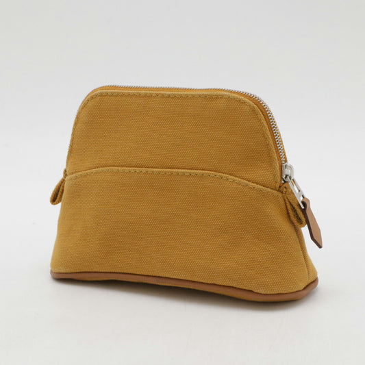 Hermes Canvas Leather Bolide Pouch