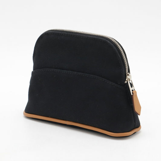 Hermes Canvas Leather Bolide Pouch