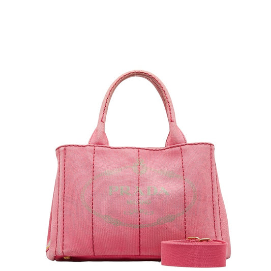 Prada Canapa SS Canvas 2WAY Handbag Pink