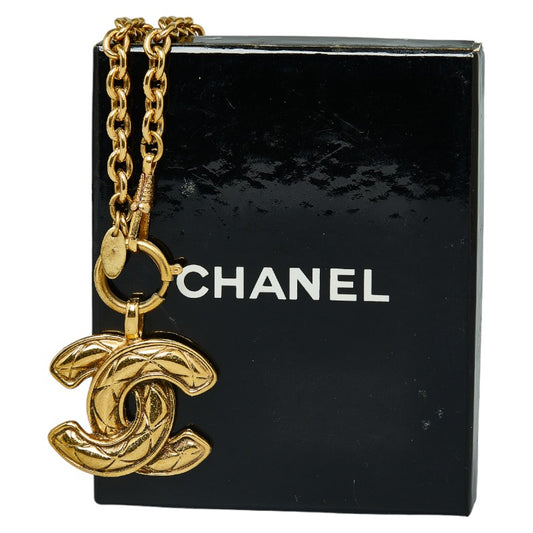 Chanel Coco Mark Logo Necklace Gold