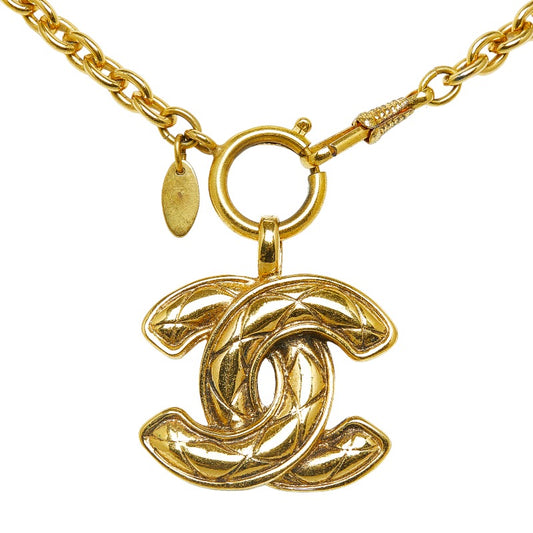 Chanel Coco Mark Logo Necklace Gold