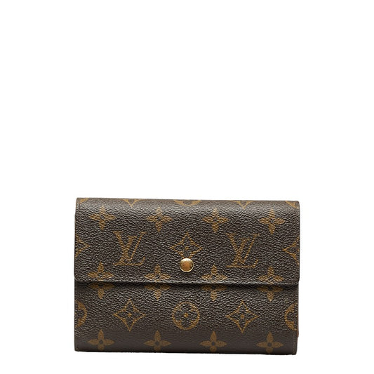 Louis Vuitton Monogram Long Wallet Brown PVC Leather