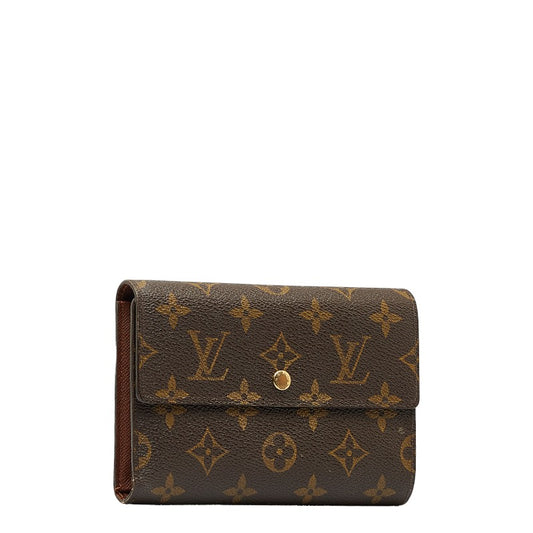 Louis Vuitton Monogram Long Wallet Brown PVC Leather