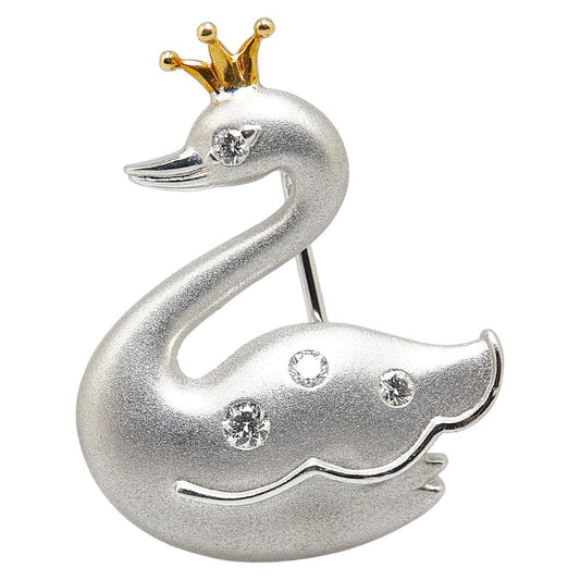 Tasaki Swan Brooch K18WG White Gold K18YG Yellow Gold