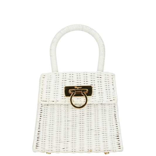 Salvatore Ferragamo Gancini Rattan Handbag