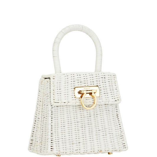 Salvatore Ferragamo Gancini Rattan Handbag