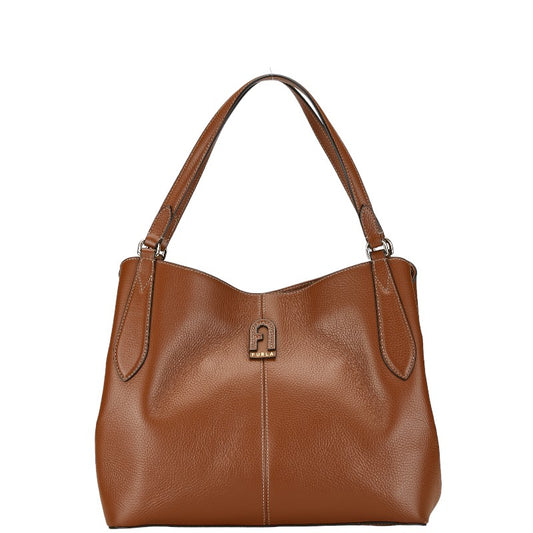 Furla Daphne Leather Tote Bag Brown