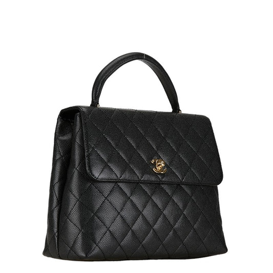 Chanel Caviar Skin Matelasse Coco Mark Top Handle Bag