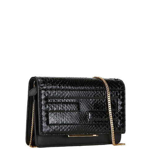 Fendi Python Embossed Leather Chain Wallet Bag