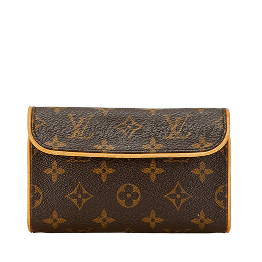 Louis Vuitton Monogram Pochette Florentine Shoulder Bag Brown PVC Leather