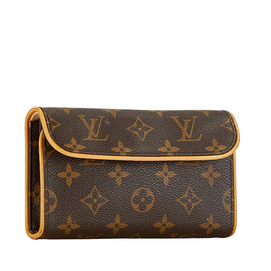 Louis Vuitton Monogram Pochette Florentine Shoulder Bag Brown PVC Leather