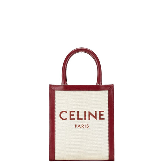 Celine Canvas Leather Logo Vertical Small Handbag