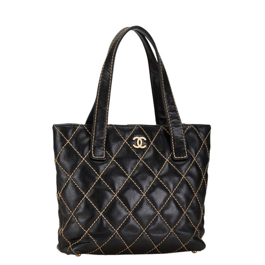 Chanel Lambskin Matelasse Wild Stitch Tote Bag