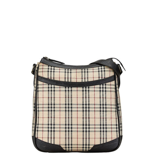 Burberry Nova Check Canvas Leather Shoulder Bag