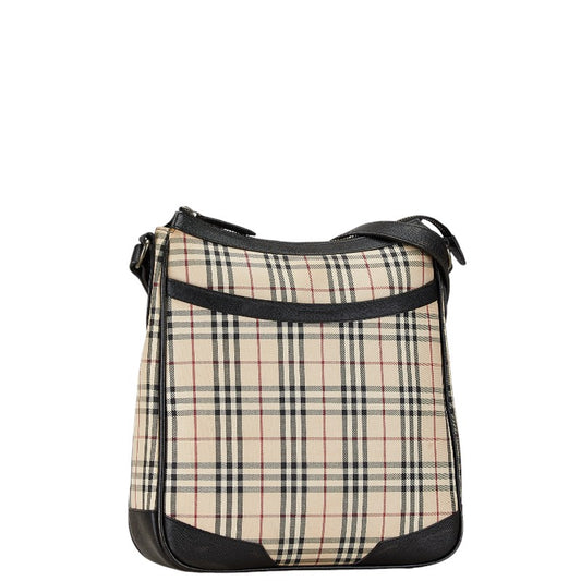 Burberry Nova Check Canvas Leather Shoulder Bag