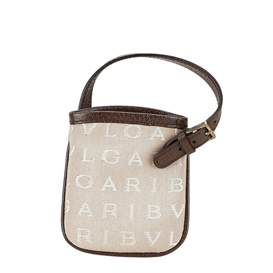 Bvlgari Logo Mania Canvas Leather Pouch Charm