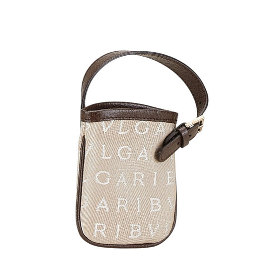 Bvlgari Logo Mania Canvas Leather Pouch Charm