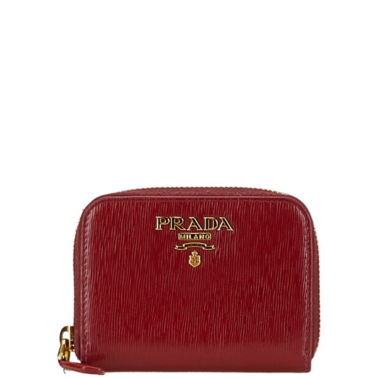 Prada Leather Round Zipper Coin Case