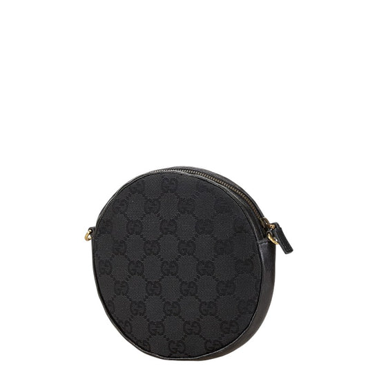 Gucci GG Canvas Leather Round Crossbody Bag