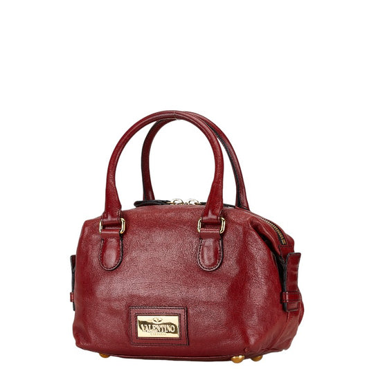 Valentino Leather Ribbon Handbag Red