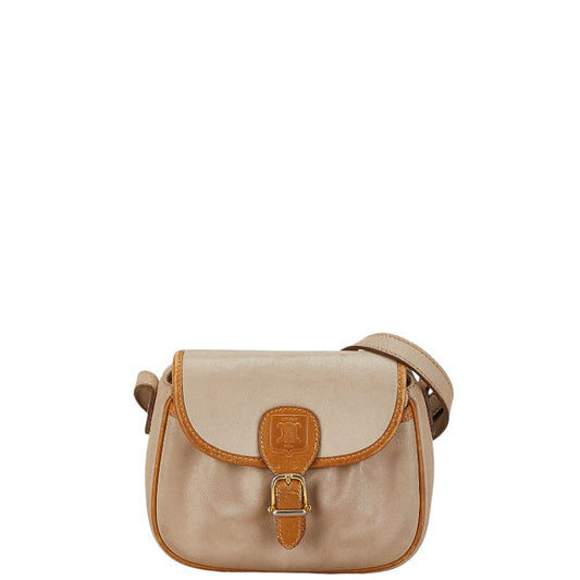 Celine Leather Shoulder Bag Beige