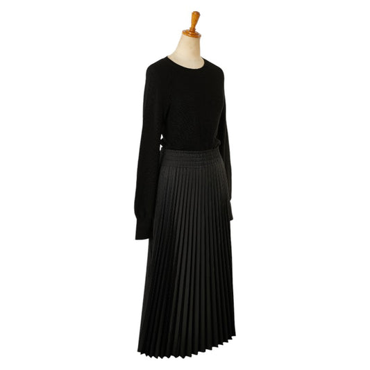 Moncler ABITO Pleated Dress XS Black Wool Polyester