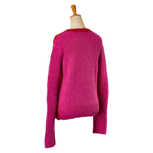 Moncler Alpaca Wool Logo Sweater S Pink Red