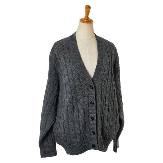 Prada Cashmere Knit Cardigan Gray