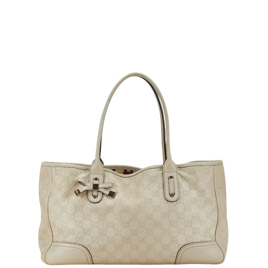 Gucci Canvas Leather Princy Ribbon Tote Bag