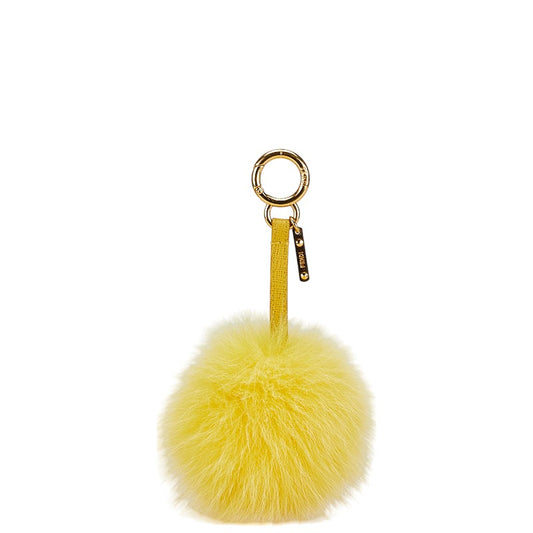 Fendi Fur Pom Pom Keychain Charm Yellow