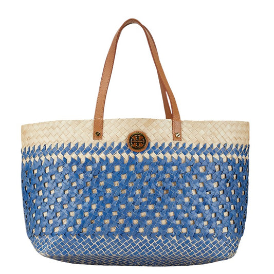 Tory Burch Raffia Leather Tote Bag