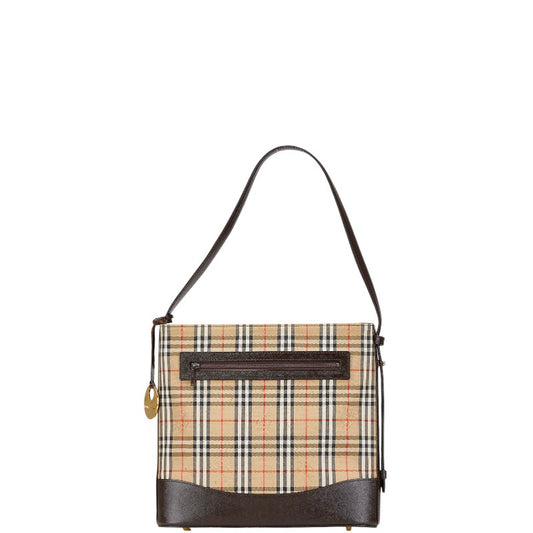 Burberry Nova Check Canvas Leather Shoulder Bag