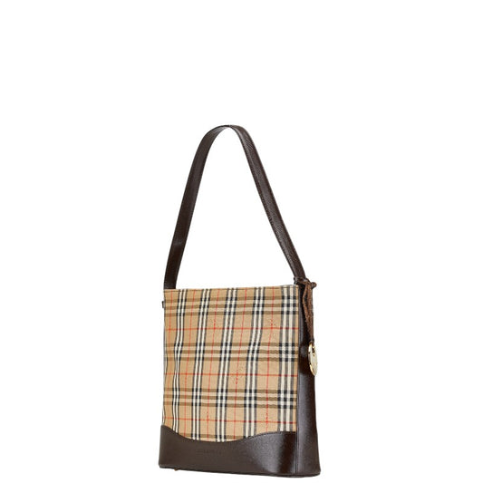 Burberry Nova Check Canvas Leather Shoulder Bag