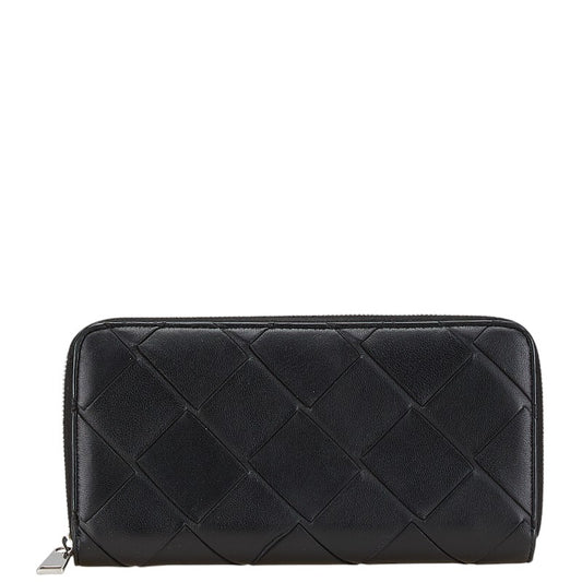 Bottega Veneta Leather Maxi Intrecciato Zip Wallet